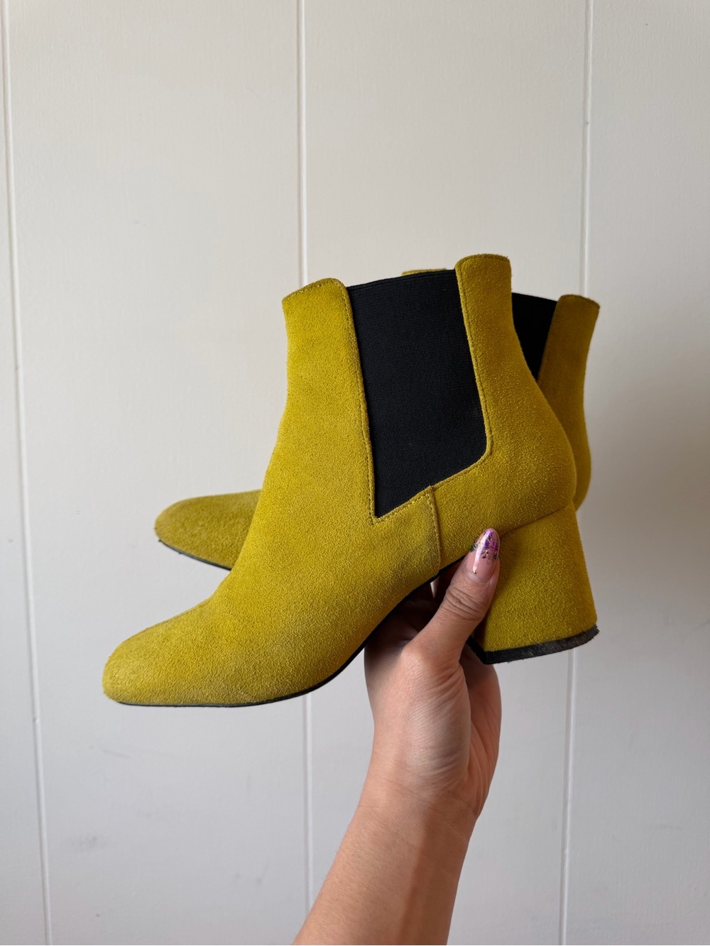 Women’s Steve Madden Block Heel Ankle Boots in Lime Green